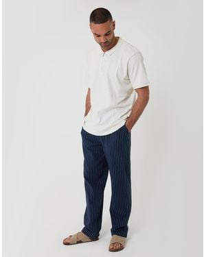 Threadbare Straight Fit Cotton Trousers - Blue
