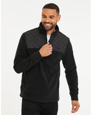 Threadbare Onion Quilted Quarter Zip Fleece - Black