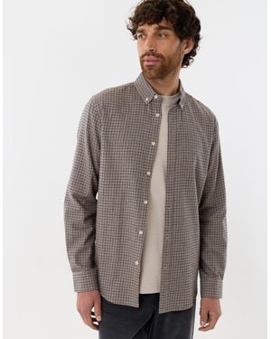 Threadbare Brushed Cotton Flannel Shirt - Grey