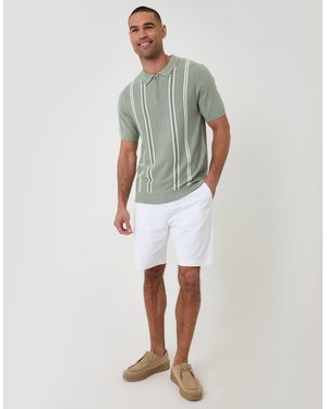 Threadbare Quarter Zip Knitted Polo - Multicolour