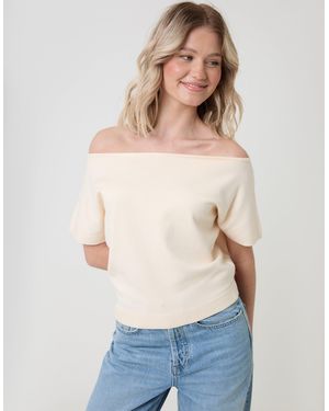 Threadbare Short Sleeve Slash Neck Jumper - Blue