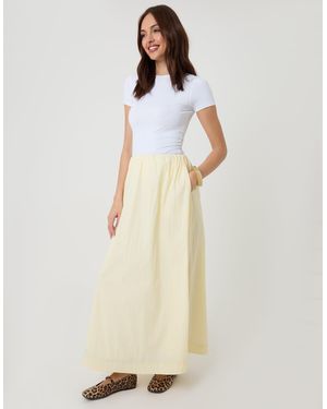 Threadbare Gathered Waist Maxi Skirt - Natural