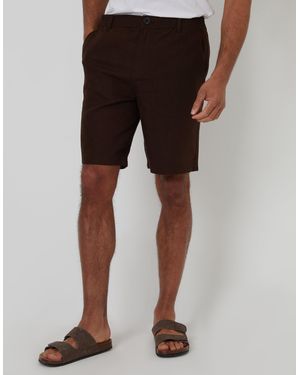 Threadbare Linen Blend Shorts - Black