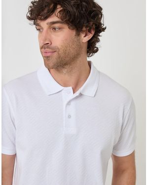 Threadbare Textured Cotton Polo Shirt - White
