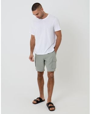 Threadbare Linen Blend Cargo Shorts - Grey