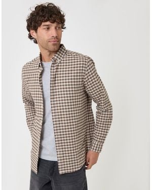 Threadbare Regular Fit Cotton Oxford Shirt - Grey