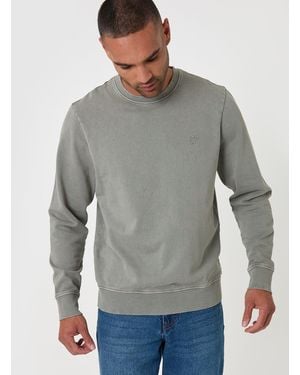 Threadbare Ribbed Cotton Sweatshirt - Grey