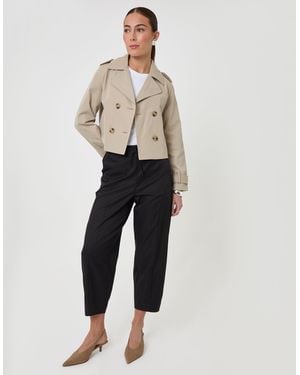 Threadbare Curved Seam Barrel Leg Trousers - White