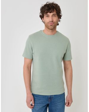 Threadbare Textured Crew Neck T-Shirt - Green