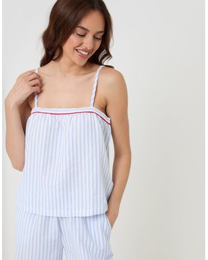 Threadbare Petite A-Line Cami Seersucker Pyjama Set - White