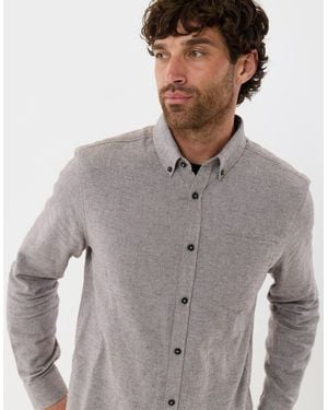 Threadbare Regular Fit Textured Cotton Shirt - Grey