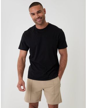 Threadbare Pique Pleated Sweat Shorts - Black