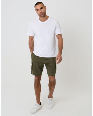 Threadbare Linen Blend Cargo Shorts - Green