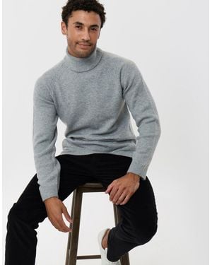 Threadbare Raglan Sleeve Roll Neck Jumper - Grey