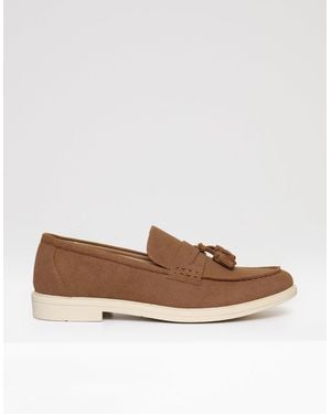 Threadbare Faux Suede Tassel Loafers - Brown