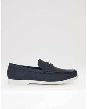 Threadbare Faux Suede Penny Loafers - Blue