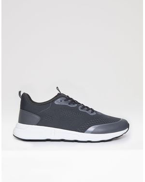 Threadbare Textured Slip On Trainers - Blue