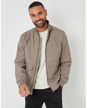Threadbare Patch Pocket Funnel Neck Harrington Style Jacket - Grey