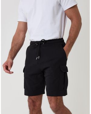 Threadbare Cargo Fleece Shorts - White