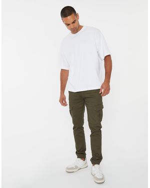 Threadbare Slim Fit Cargo Pocket Jogger Style Trousers - Green