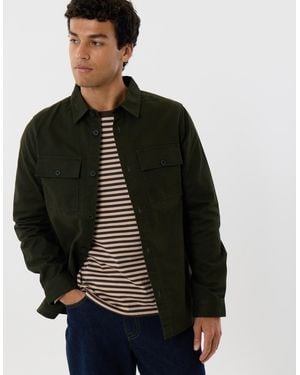 Threadbare Cotton Twill Flannel Lined Shacket - Black