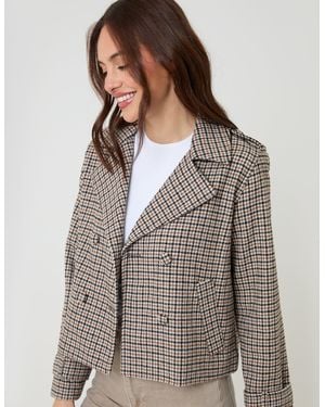 Threadbare Faux Wool Cropped Jacket - Grey