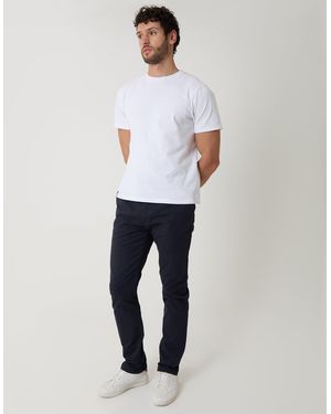 Threadbare Slim Fit Cotton Blend Trousers - Blue