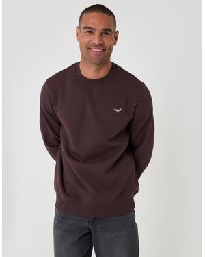 Threadbare The Essential Cotton Rich Crew Neck Sweatshirt - Purple