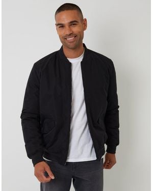 Threadbare Padded Bomber Jacket - Black