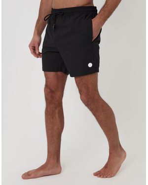 Threadbare Seersucker Swim Shorts - Black