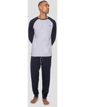 Threadbare The Ultimate Long Sleeve Pyjama Set - Blue