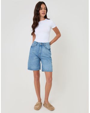 Threadbare Denim Bermuda Shorts - Blue