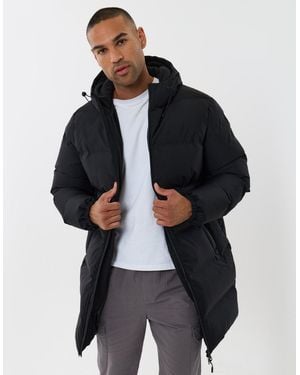 Threadbare Showerproof Longline Puffer Coat - Blue