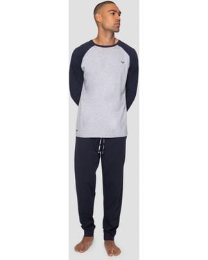 Threadbare Raglan Sleeve Pyjamas (2-Piece Set) - Blue