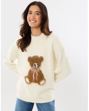 Threadbare Teddy Bear Jumper - Natural