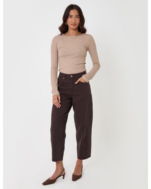 Threadbare Barrel Leg Jeans - Natural