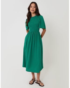 Threadbare Angel Sleeve Midaxi Dress - Green