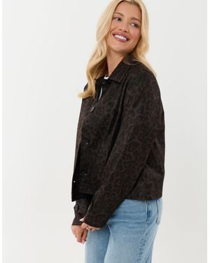 Threadbare Cropped Collared Trench Coat - Black
