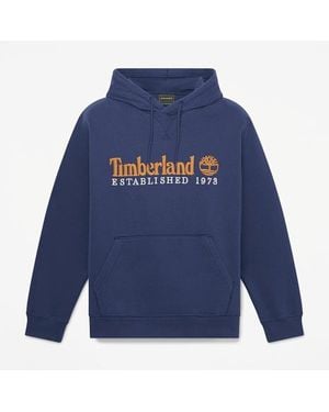 Timberland Established 1973 Embroidered Logo Hoodie For - Blue