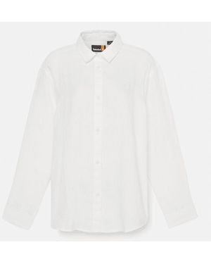 Timberland Linen Shirt For Women In White, Woman, White, Size: L