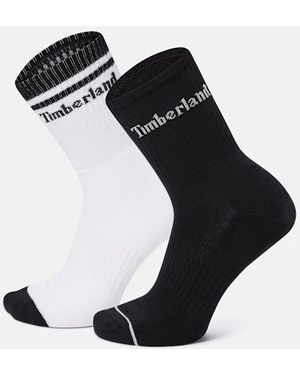 Timberland Boat Shoe 2-Pack Mid Crew Sock - Black