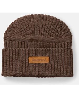 Timberland Gulf Beach Ribbed Beanie In Brown, Brown