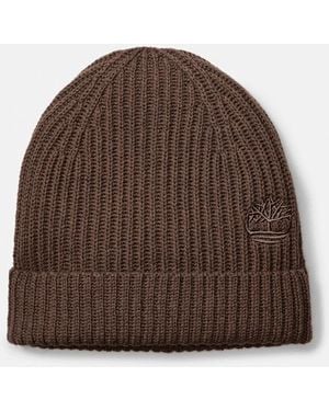 Timberland Wool Blend Beanie - Brown