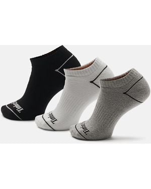 Timberland Bowden 3-Pack Full Cushion No Show Sock - Black