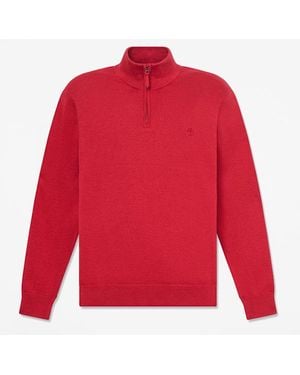 Timberland Williams River Cotton Quarter-Zip Jumper For - Red