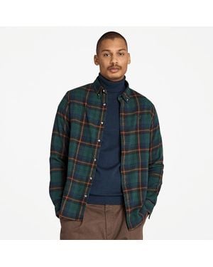 Timberland Checked Flannel Shirt For Men In Dark Green, Man, Green, Size: 3xl