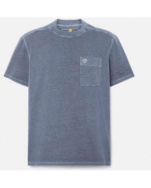 Timberland Merrymack River Garment Dyed Chest Pocket T-Shirt For - Blue