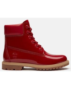 Timberland Patent Leather Premium 6-Inch Waterproof Boot For - Red