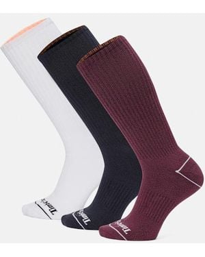 Timberland Bowden 3-pack Full Cushion Crew Sock In Burgundy, Burgundy, Size: L - Purple