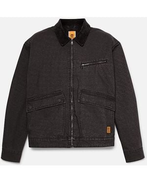 Timberland Strafford Quilted Washed Canvas Printed Jacket - Black